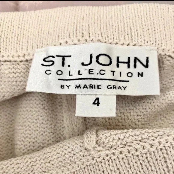 St. John 2 Piece Knit Cardigan Pant Set Sz4/6 - Picture 9 of 16